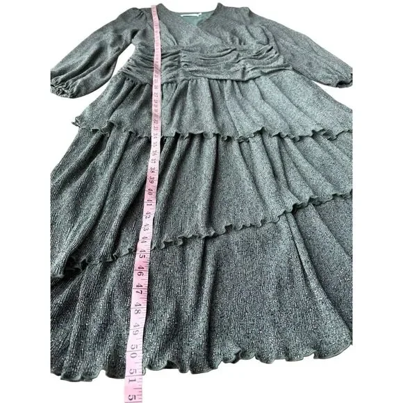 ASTR The Label Green Ruched Ruffle Floral Print Midi Dress - Picture 10 of 13